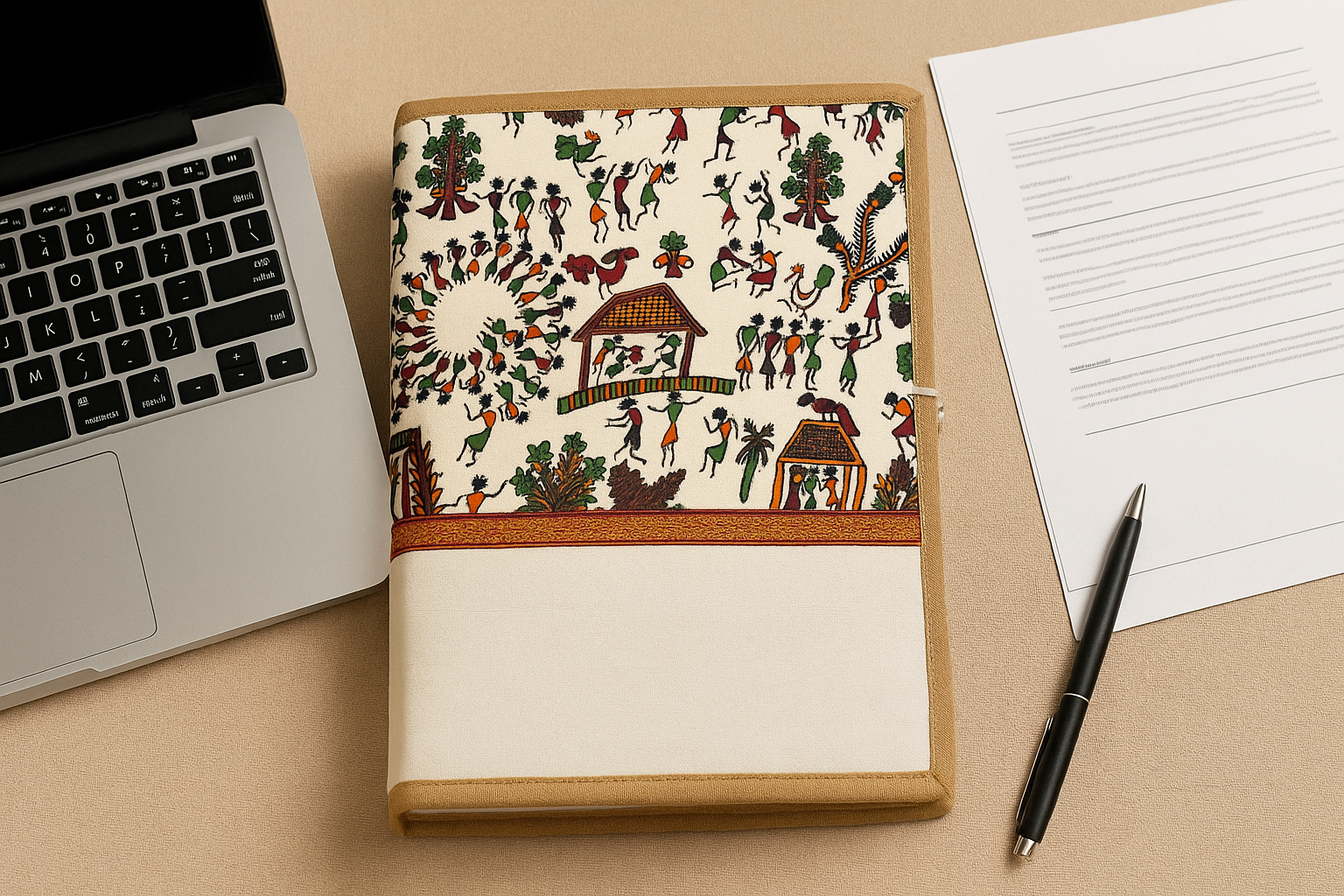 Jute File Folder With Wooden Button (A4 Size) - Eco-friendly 🌿& Sustainable For Professional 👜